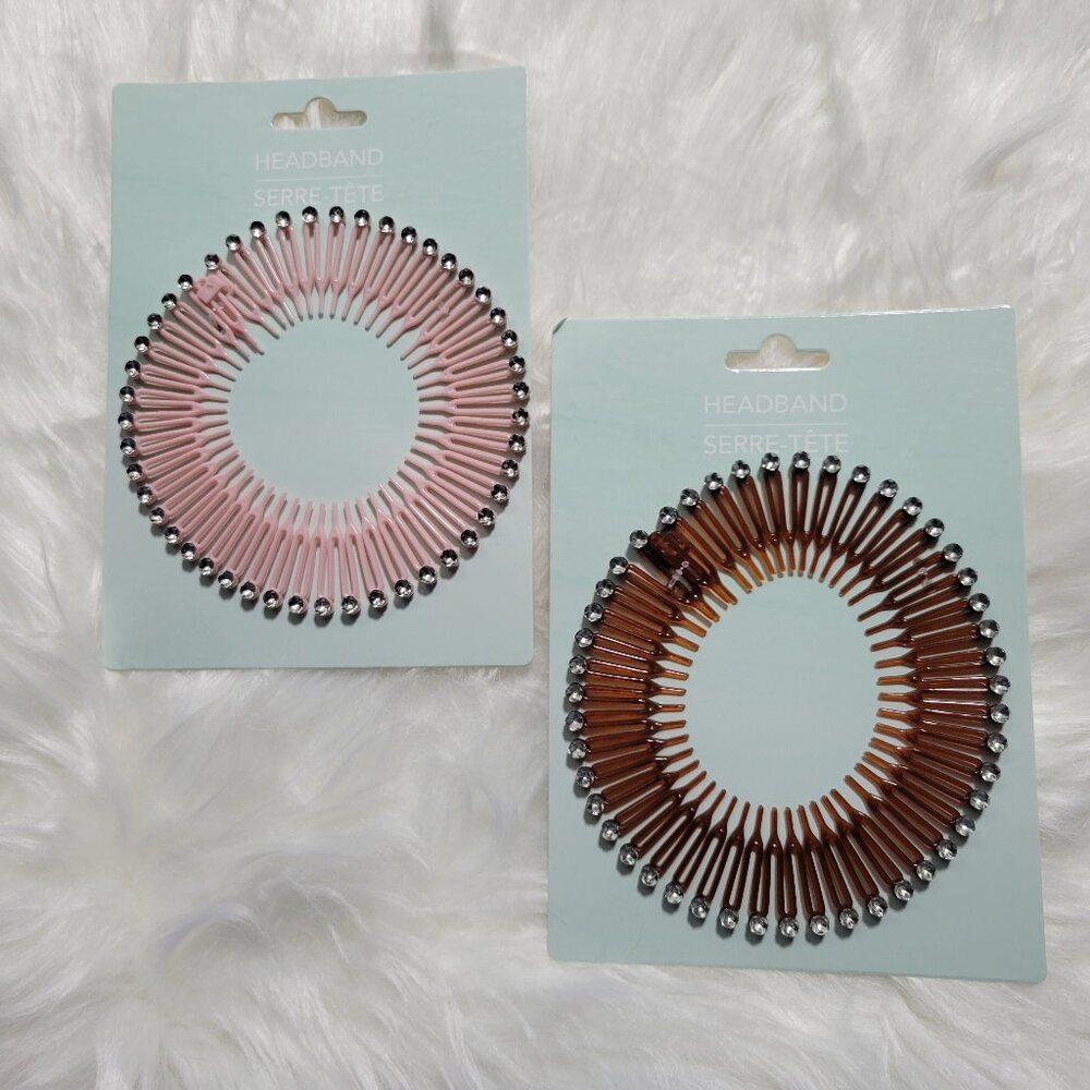 Set of 2 Women's Stretch Comb Headbands